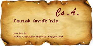 Csutak Antónia névjegykártya